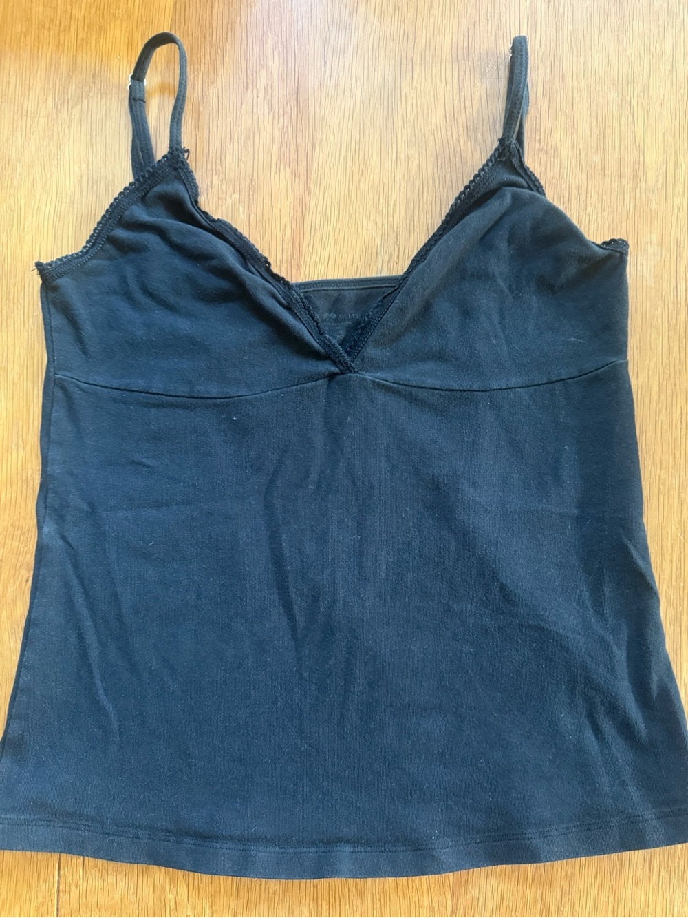 Brandy Melville Black Tiffany Lace Trim Tank Top